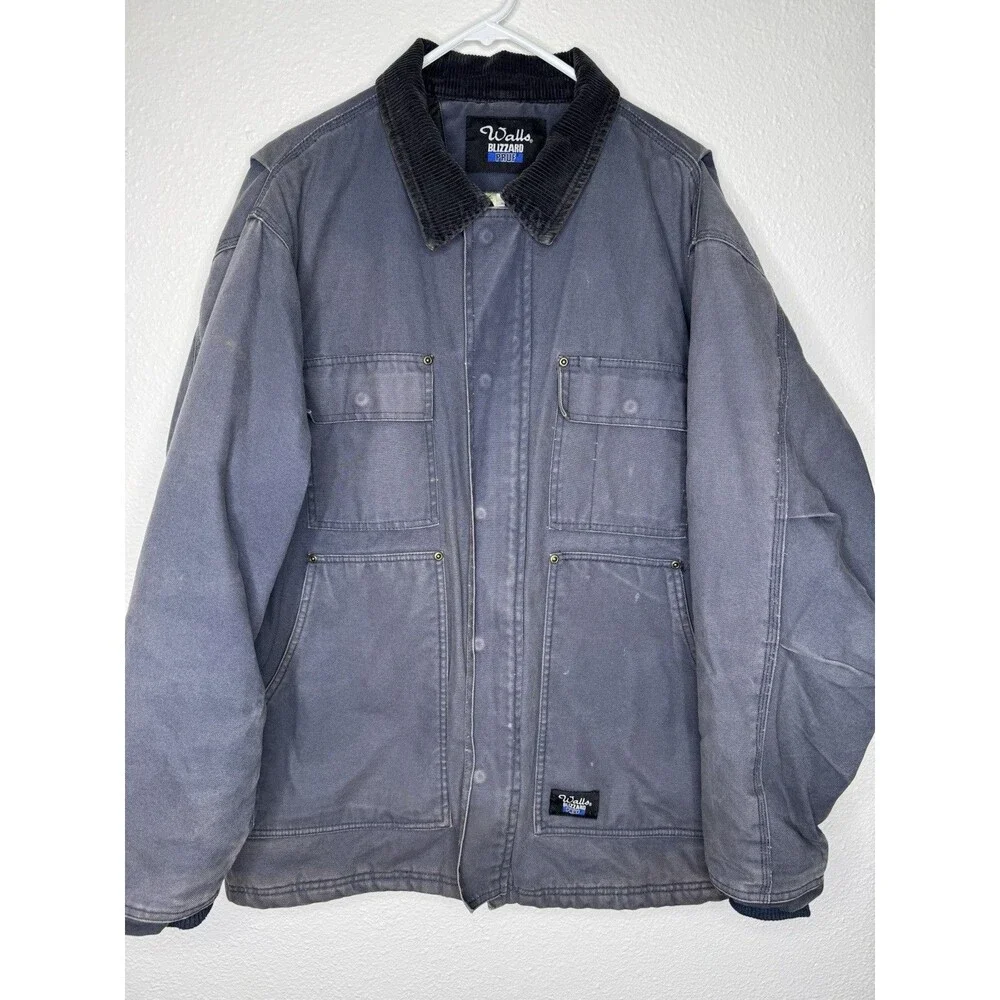 VTG Walls Blizzard Pruf Canvas Jacket Mens Large Chore Barn Work Distressed Coat - Picture 8 of 16